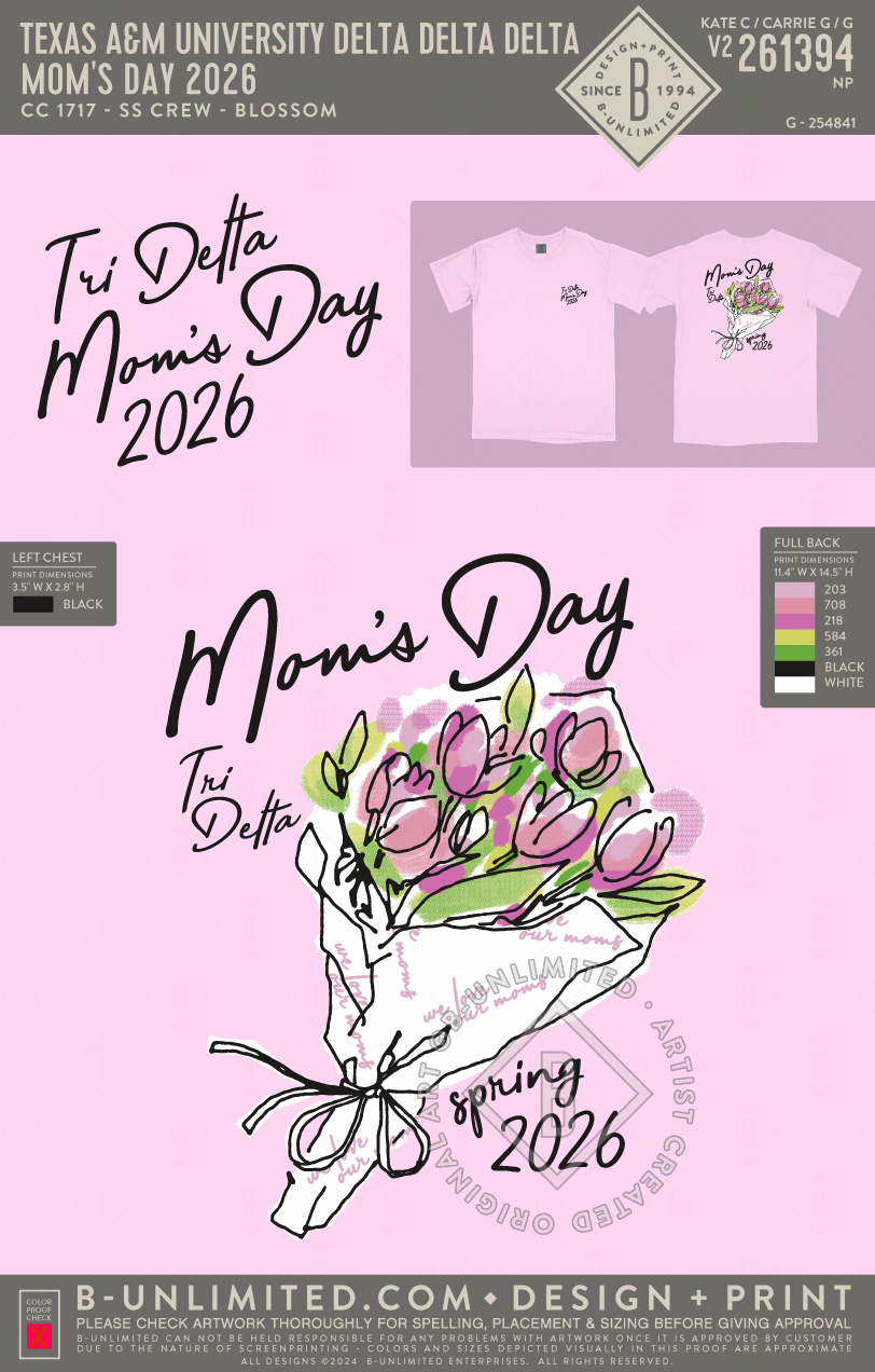 Texas A&M University Delta Delta Delta - Mom's Day 2026 (EOS26) - CC - 1717 - SS Crew - Blossom