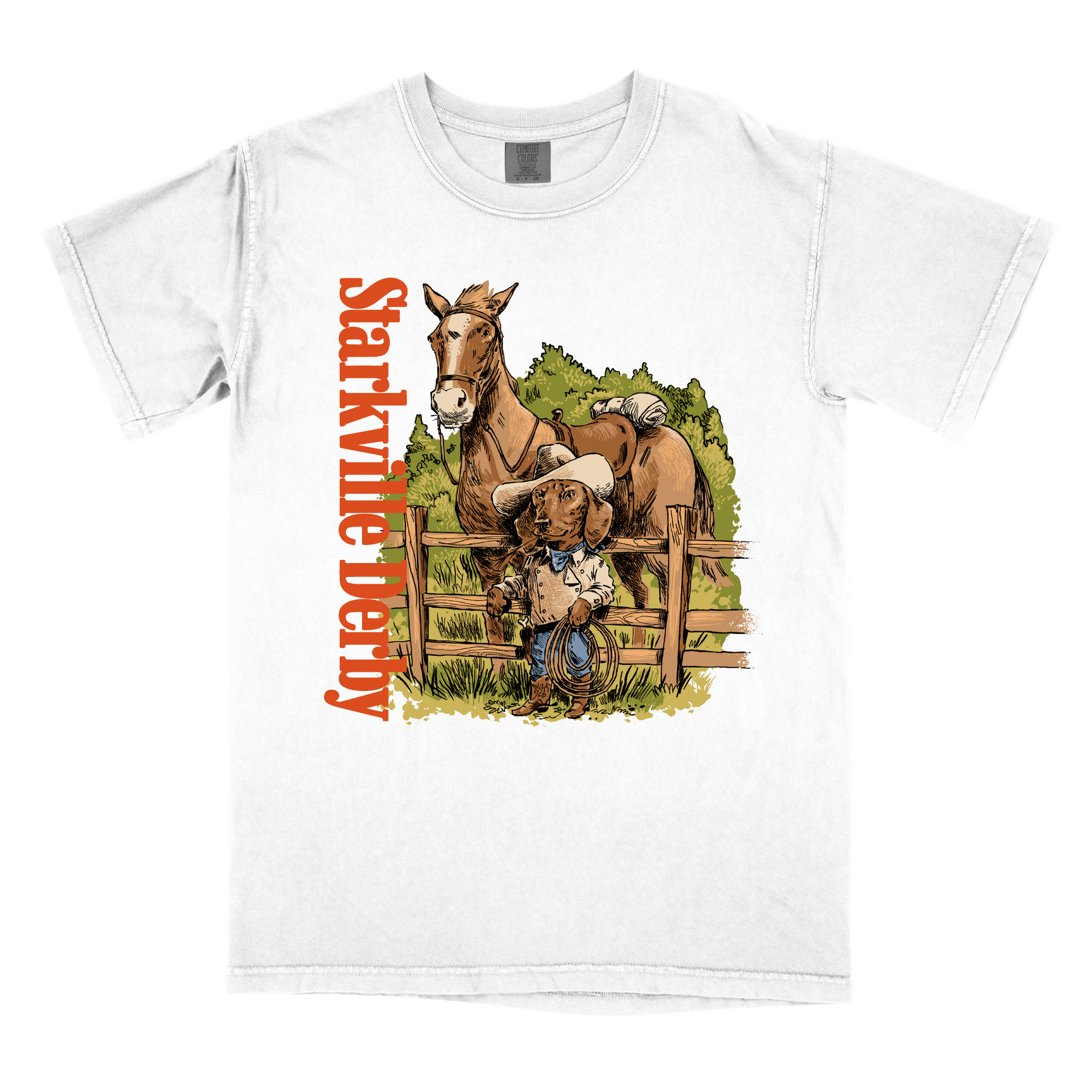 Starkville Sausage Dog Society - Lasso Em - CC - 1717 - SS Crew - White