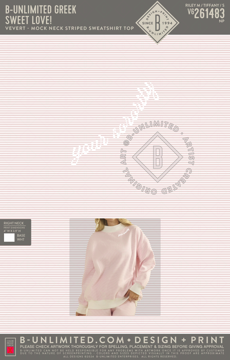 B-Unlimited Greek - Blushing Stripe Mockneck Set