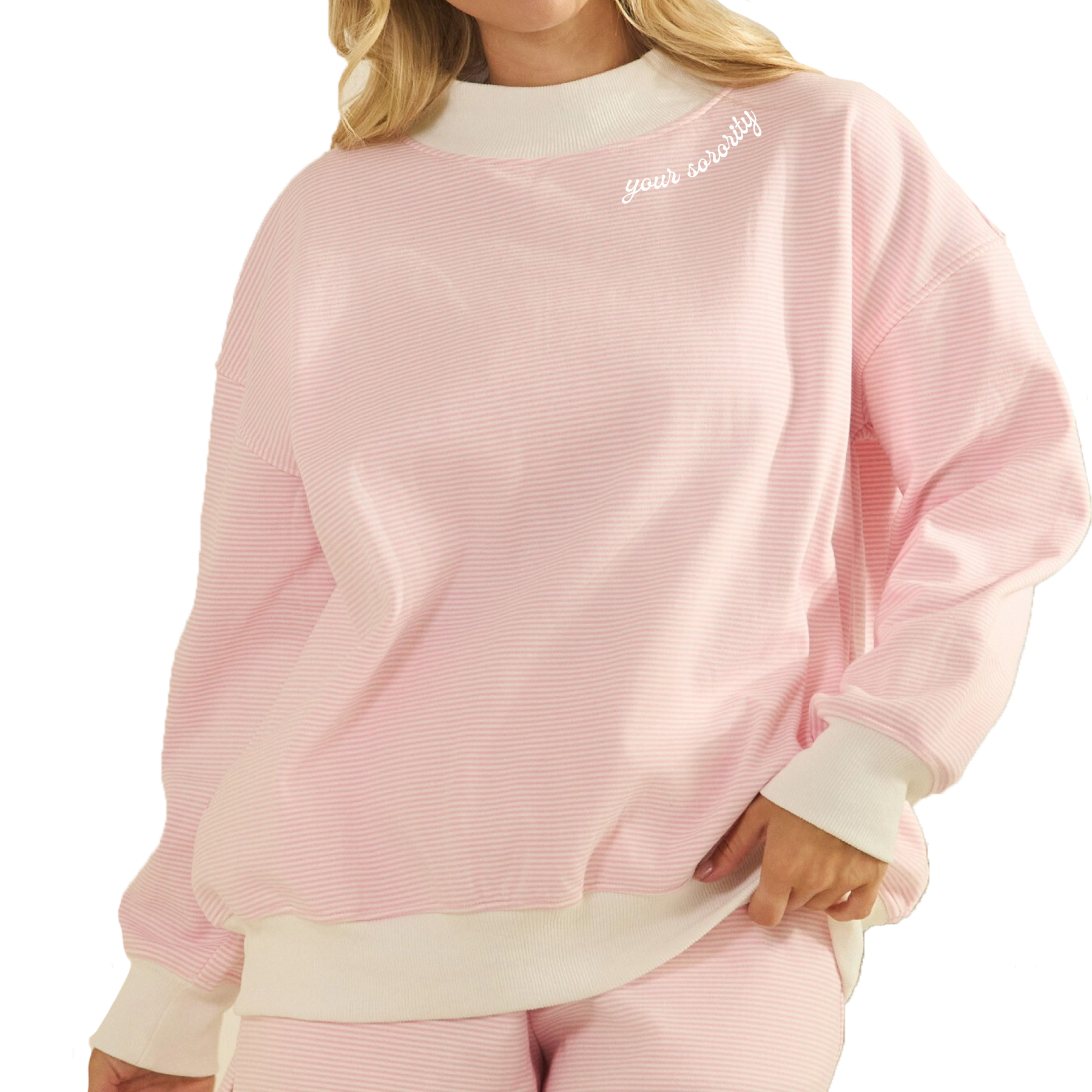 B-Unlimited Greek - Blushing Stripe Mockneck Set