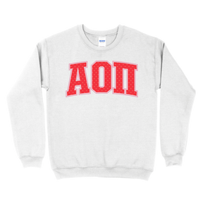 B-Unlimited Greek - Dots for Days Puff Ink Crewneck - Alpha O
