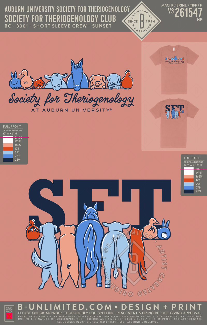 Auburn University Society for Theriogenology - Society for Theriogenology Club - B+C - 3001 - SS Crew - Sunset