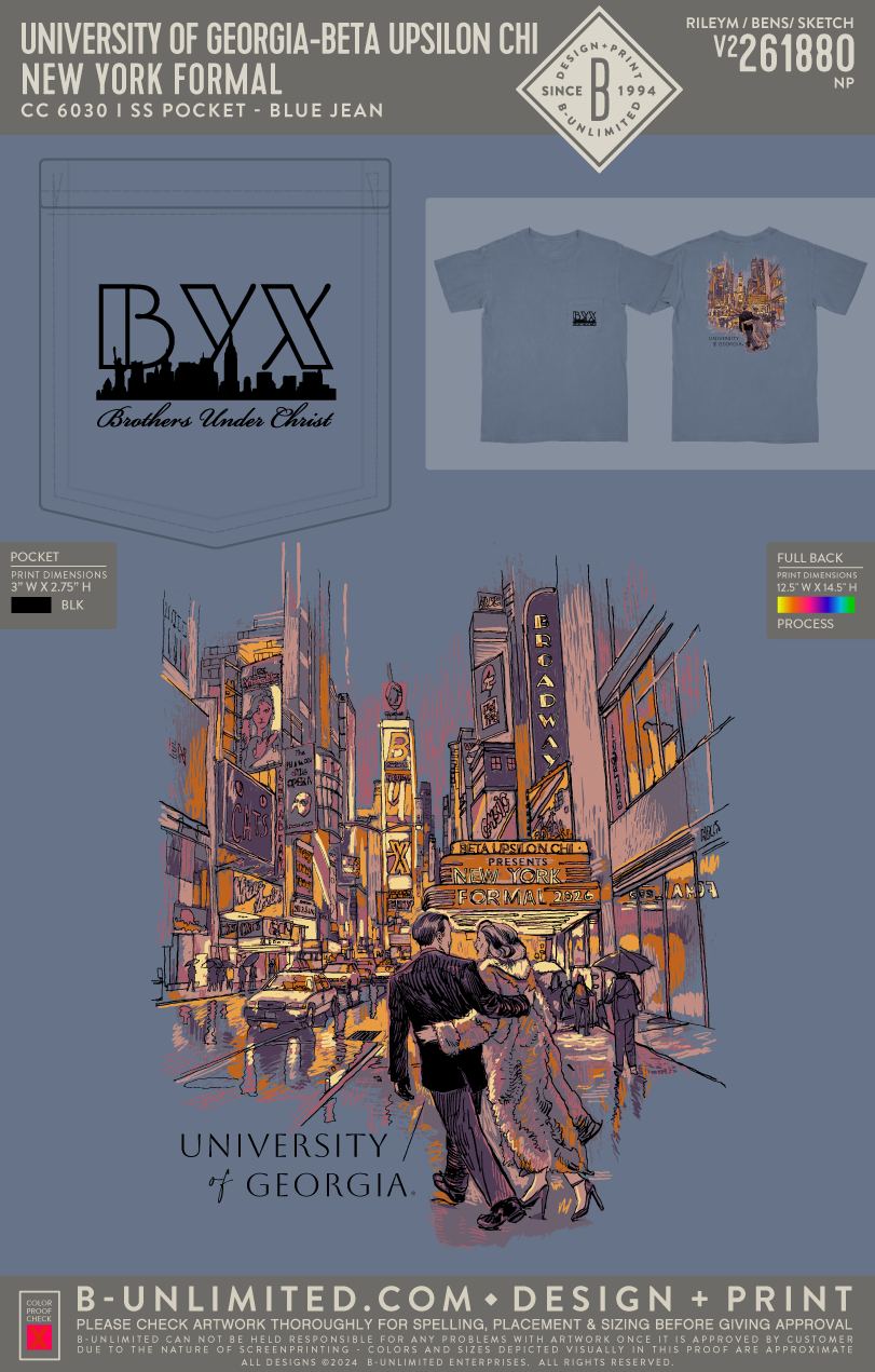 UGA BYX - New York Formal(EOS26) - CC - 6030 - SS Pocket - Blue Jean