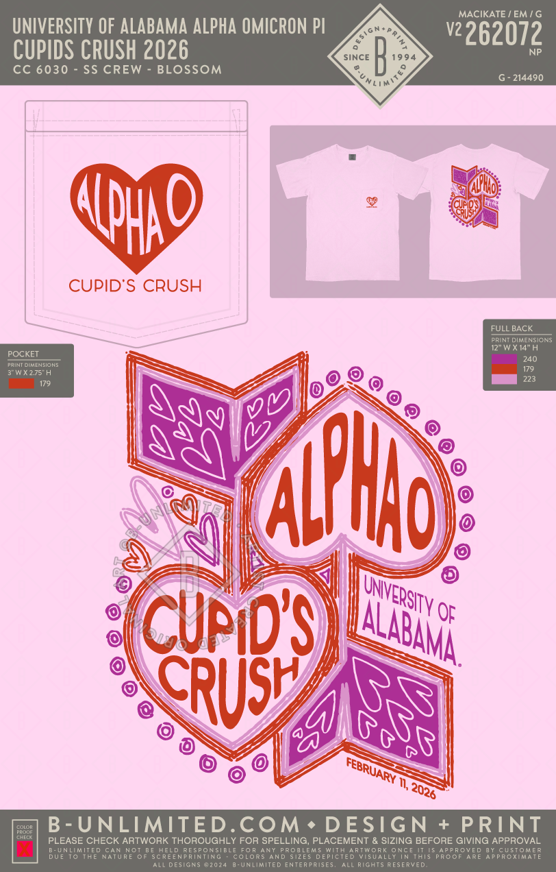 University of Alabama Alpha Omicron Pi - Cupids Crush 2026 (EOS26) - CC - 6030 - SS Pocket - Blossom