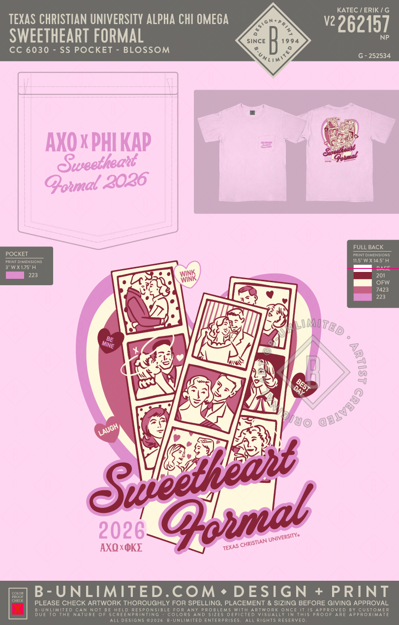 Texas Christian University Alpha Chi Omega - Sweetheart Formal (EOS26) - CC - 6030 - SS Pocket - Blossom