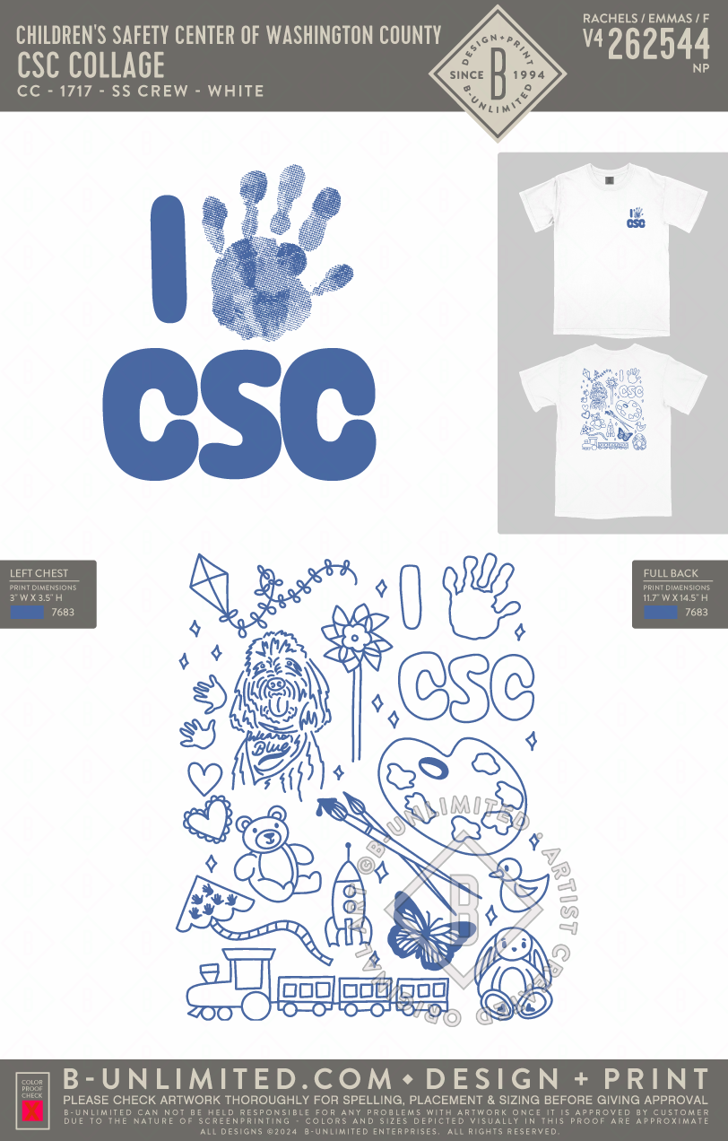 Children's Safety Center of Washington County - CSC Collage - CC - 1717 - SS Crew - White