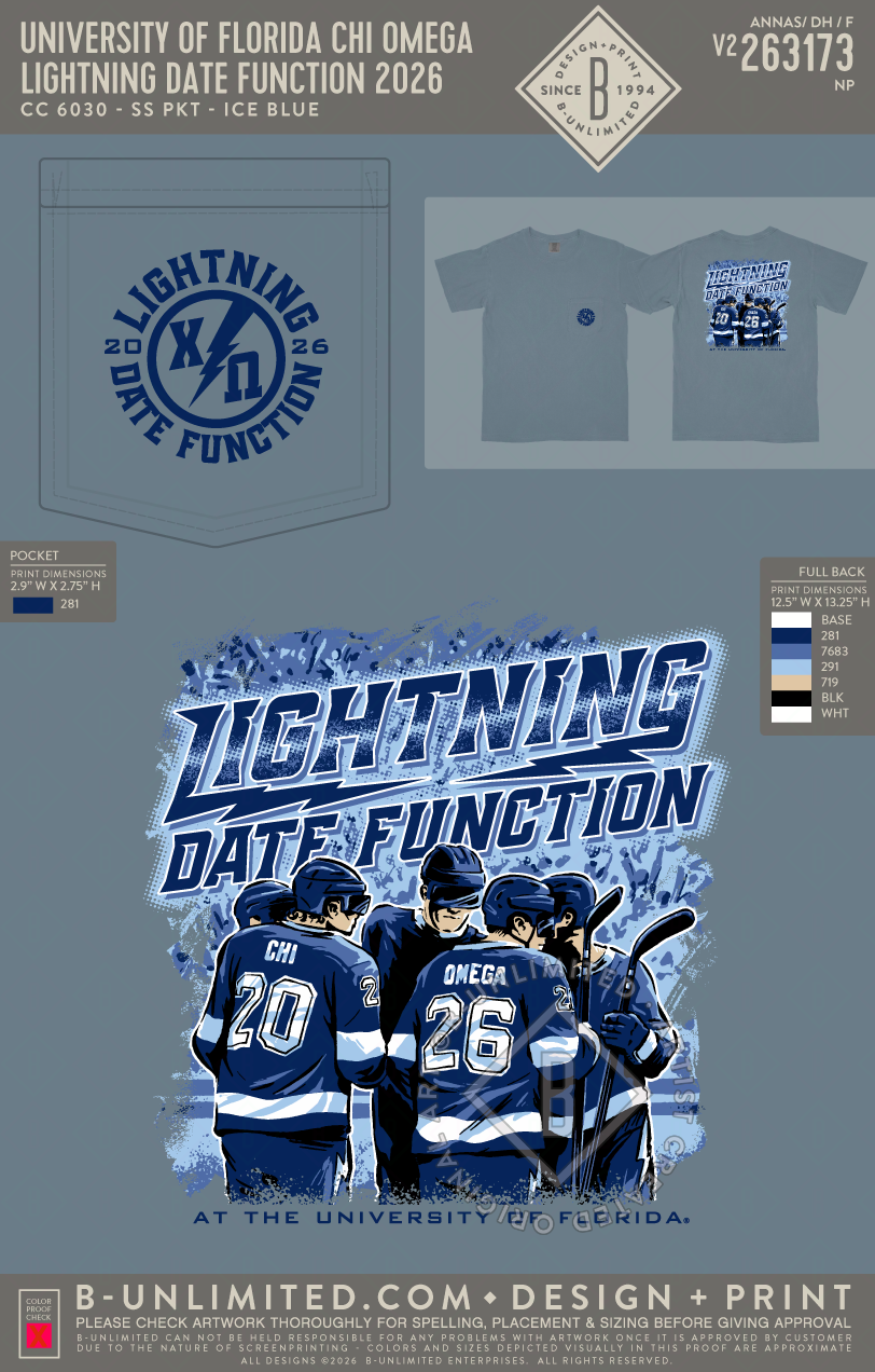 University of Florida Chi Omega - Lightning Date Function 2026 (EOS26) - CC - 6030 - SS Pocket - Ice Blue