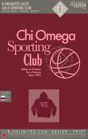 B-Greek - CHI O Sporting Club Hoodie - Garnet