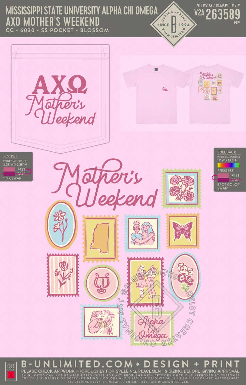 Mississippi State University Alpha Chi Omega - AXO Mother's Weekend(EOS26) - CC - 6030 - SS Pocket - Blossom