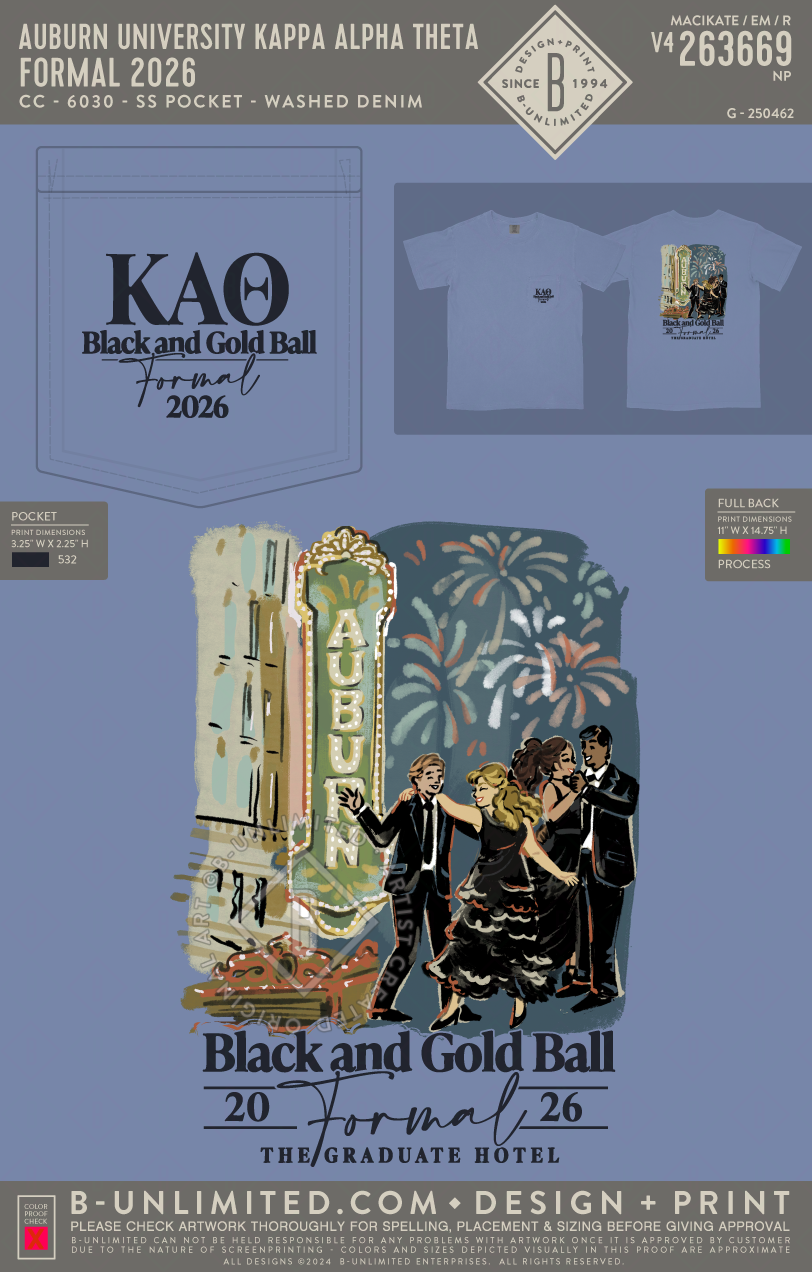 Auburn University Kappa Alpha Theta - formal 2026 (EOS26) - CC - 6030 - SS Pocket - Washed Denim