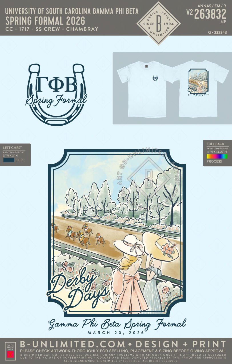 University of South Carolina Gamma Phi Beta - Spring Formal 2026 (EOS26) - CC - 6030 - SS Pocket - Chambray
