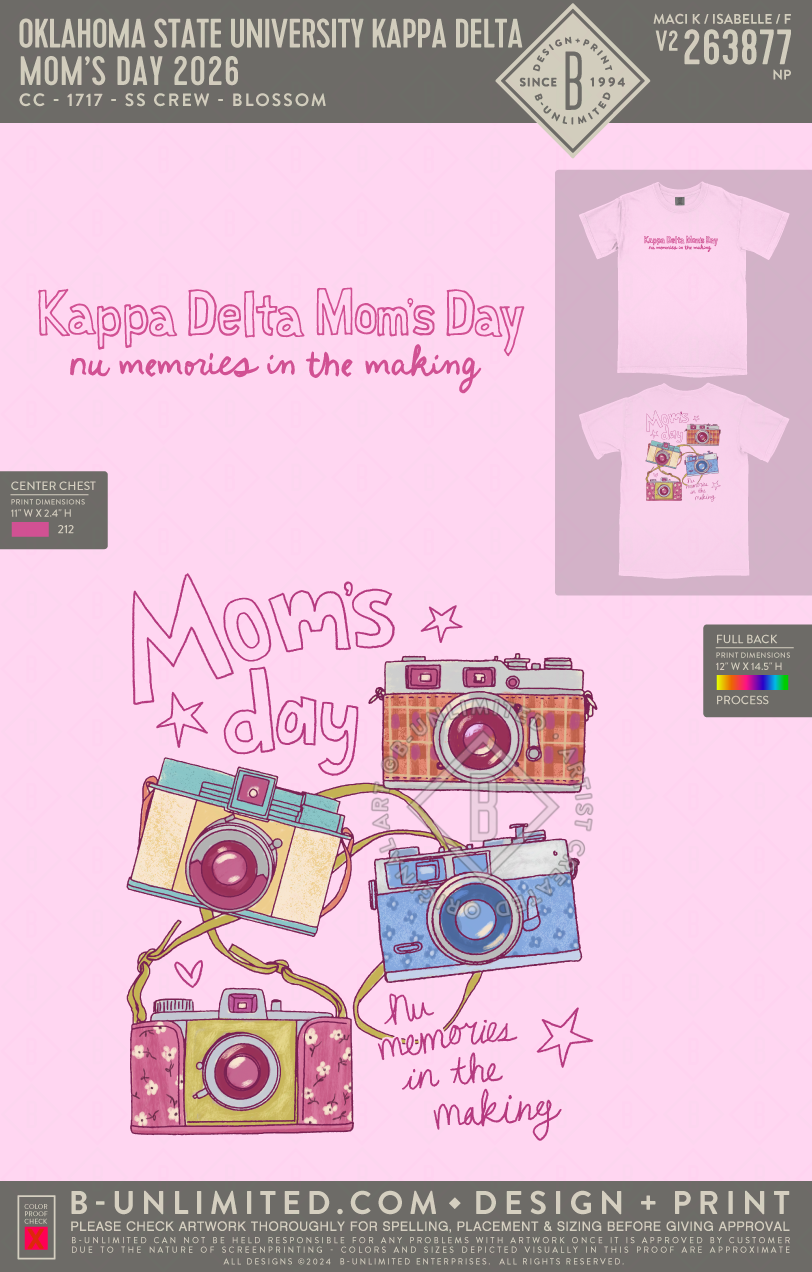 Oklahoma State University Kappa Delta - Mom’s Day 2026 (EOS26) - CC - 1717 - SS Crew - Blossom