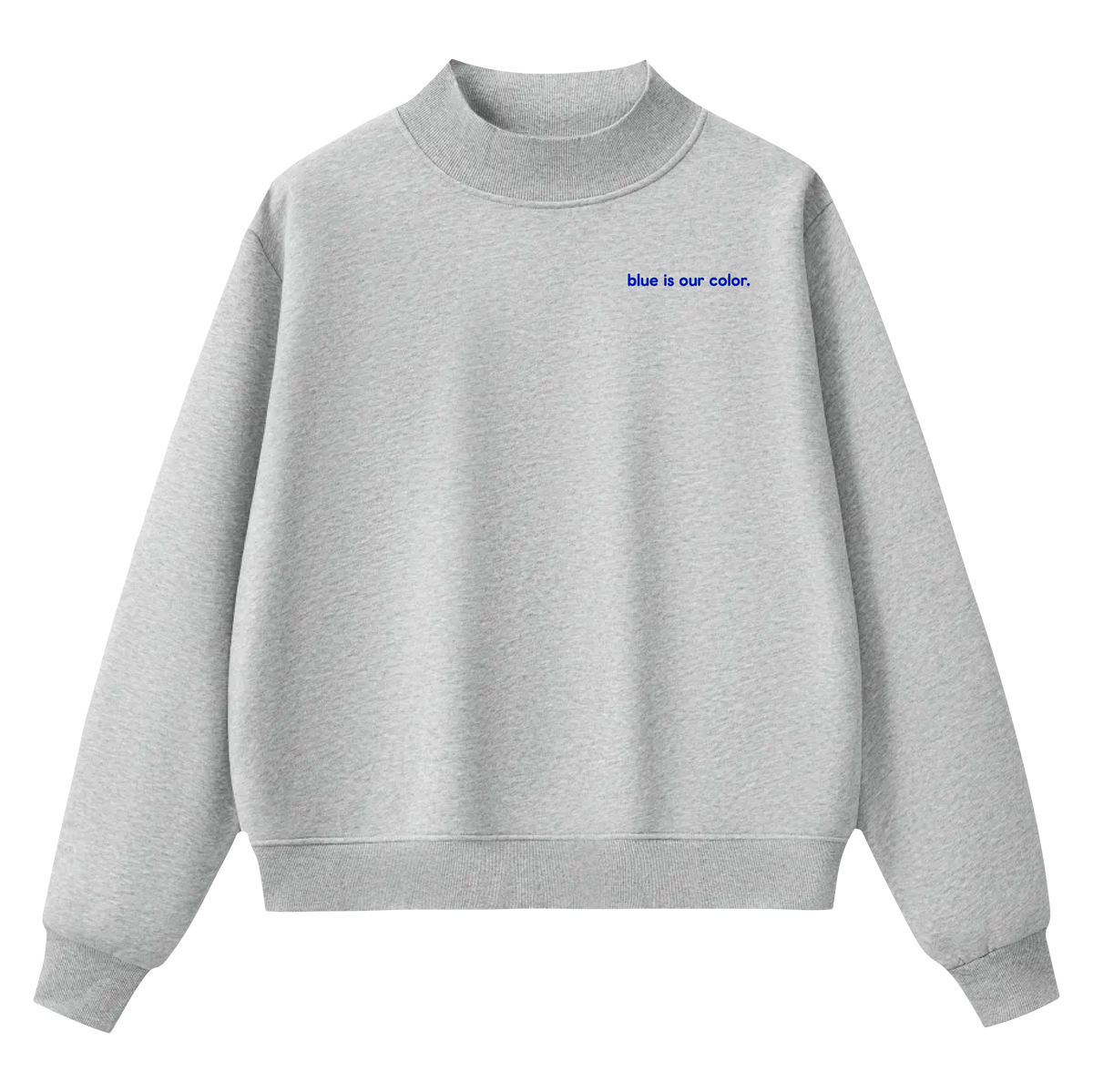 Kollege - Blue is our Color - Tap Stitch - WW0004-P001-V2 - Mockneck Crewneck Sweatshirt - Flower Grey