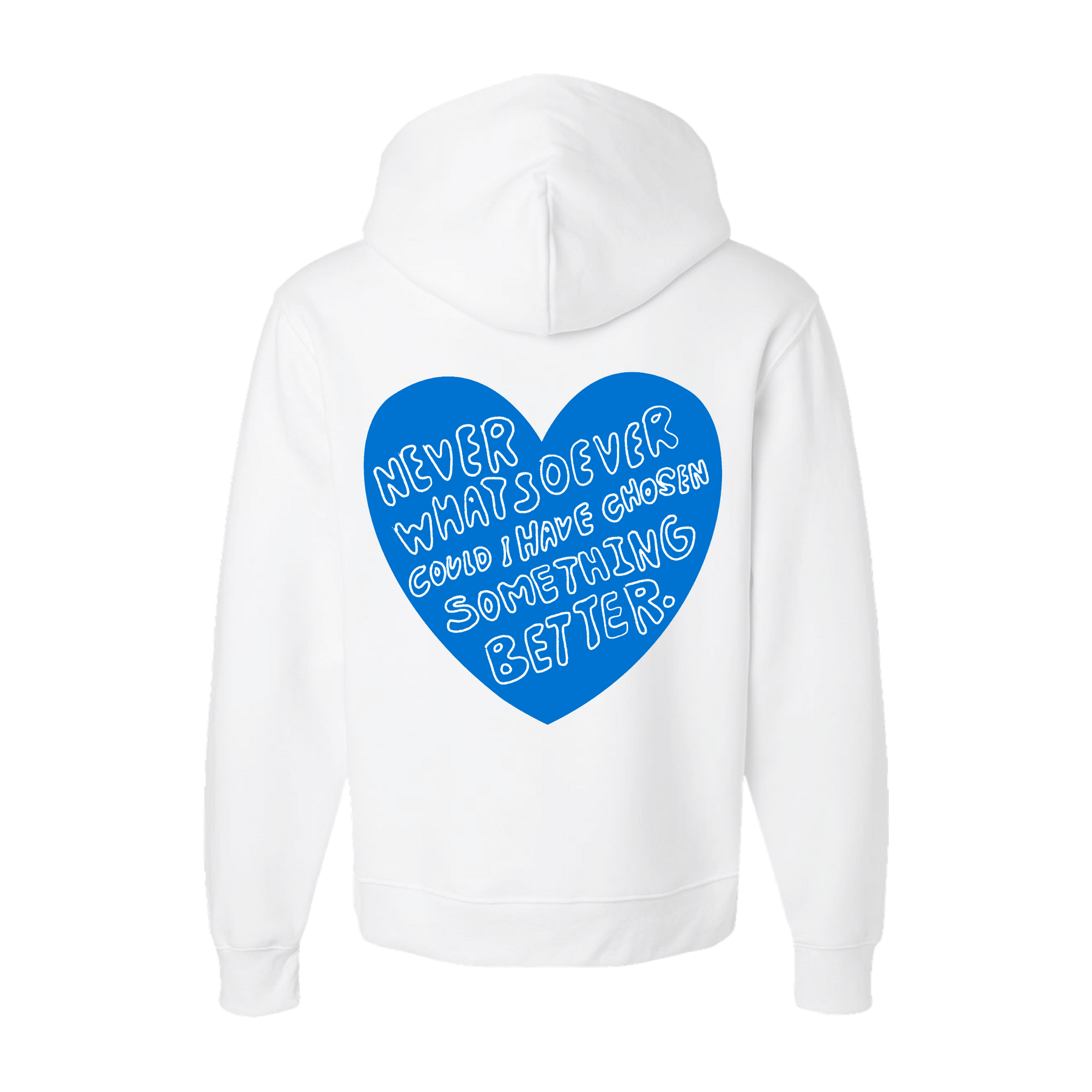 Kollege - Never Whatsoever Hoodie - Bella + Canvas - 4719 - Unisex 10 oz. Heavyweight Hoodie Sweatshirt - White