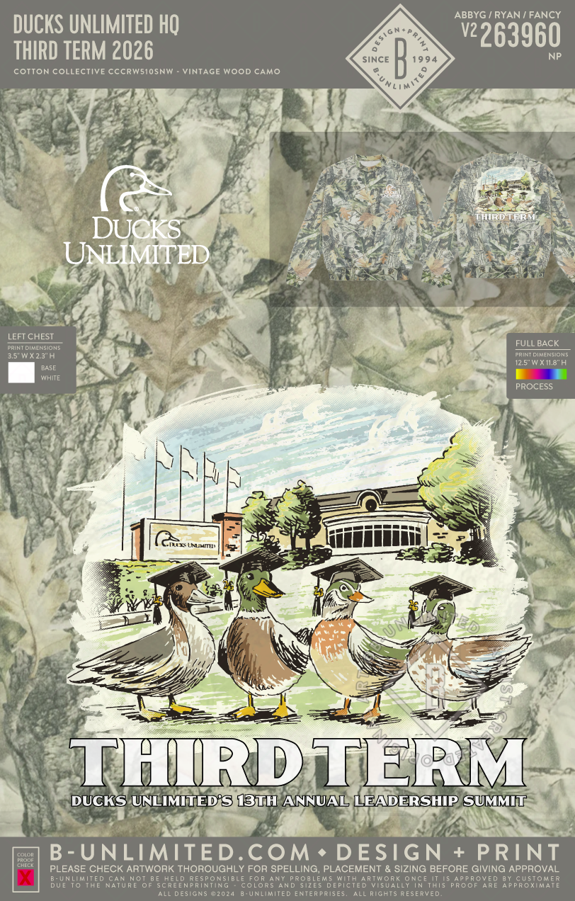 Ducks Unlimited HQ - Third Term 2026 - Cotton Collective - CCCRW510SNW - Crewneck - Vintage Wood Camo