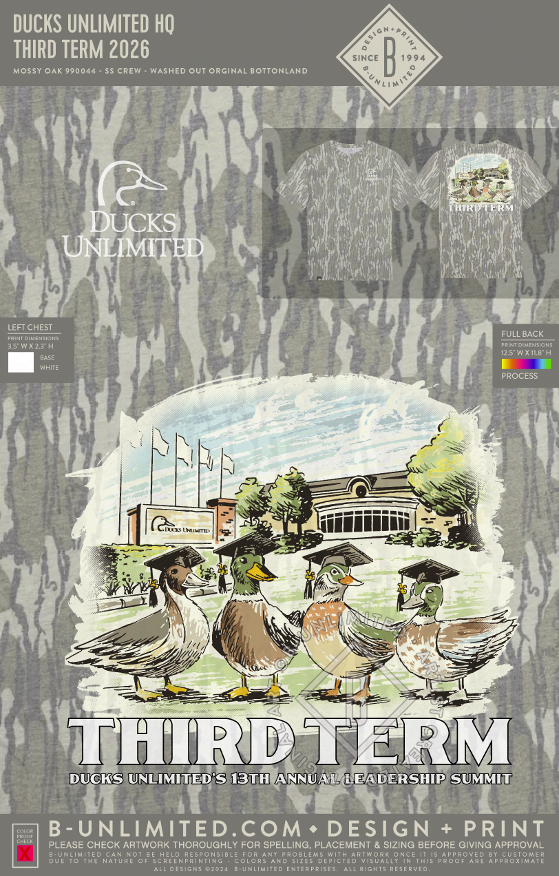 Ducks Unlimited HQ - Third Term 2026 - Mossy Oak - 990044 - Short Sleeve Tri-Blend - Washed Out Orginal Bottonland