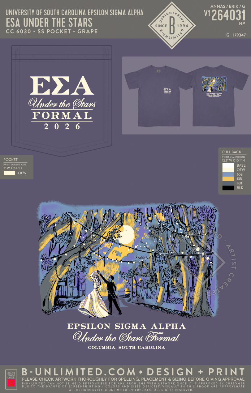 University of South Carolina Epsilon Sigma Alpha - ESA under the stars - CC - 6030 - SS Pocket - Grape