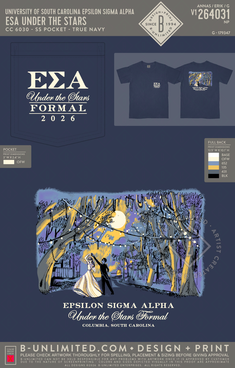 University of South Carolina Epsilon Sigma Alpha - ESA under the stars - CC - 6030 - SS Pocket - True Navy