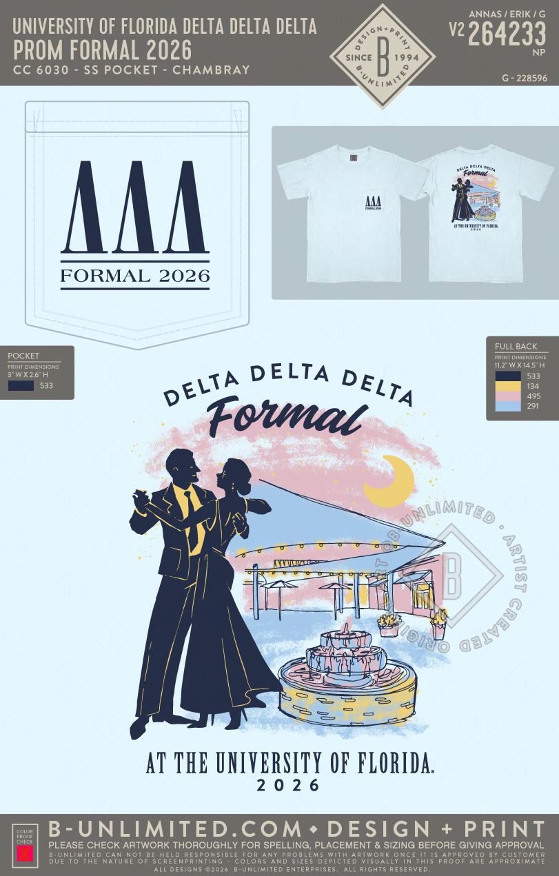 University of Florida Delta Delta Delta - Prom Formal 2026 (EOS26) - CC - 6030 - SS Pocket - Chambray
