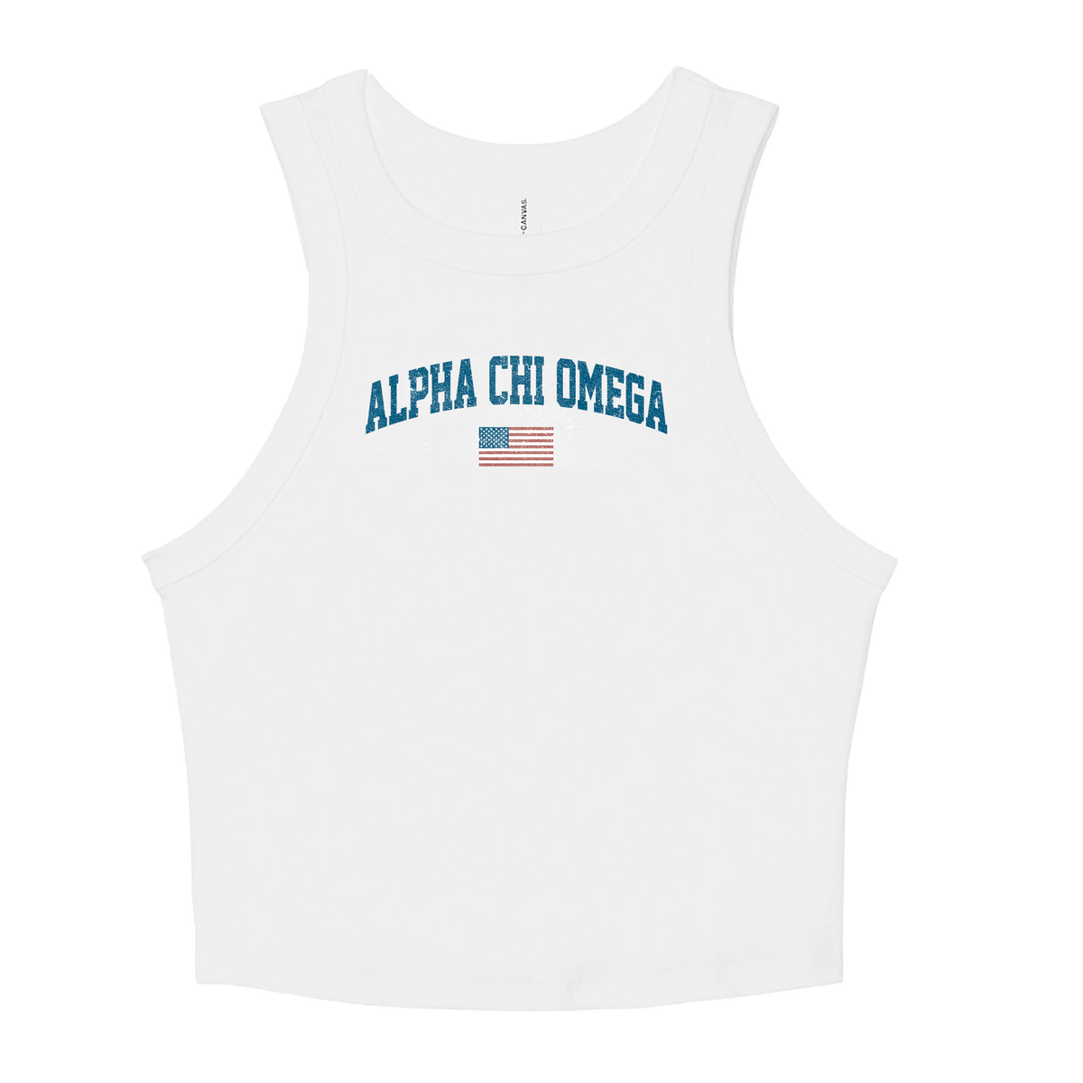 B-Unlimited Greek - A - Simple American - Alpha Chi Omega - B+C - 1019 - Ladies Tank Top - Solid White Blend