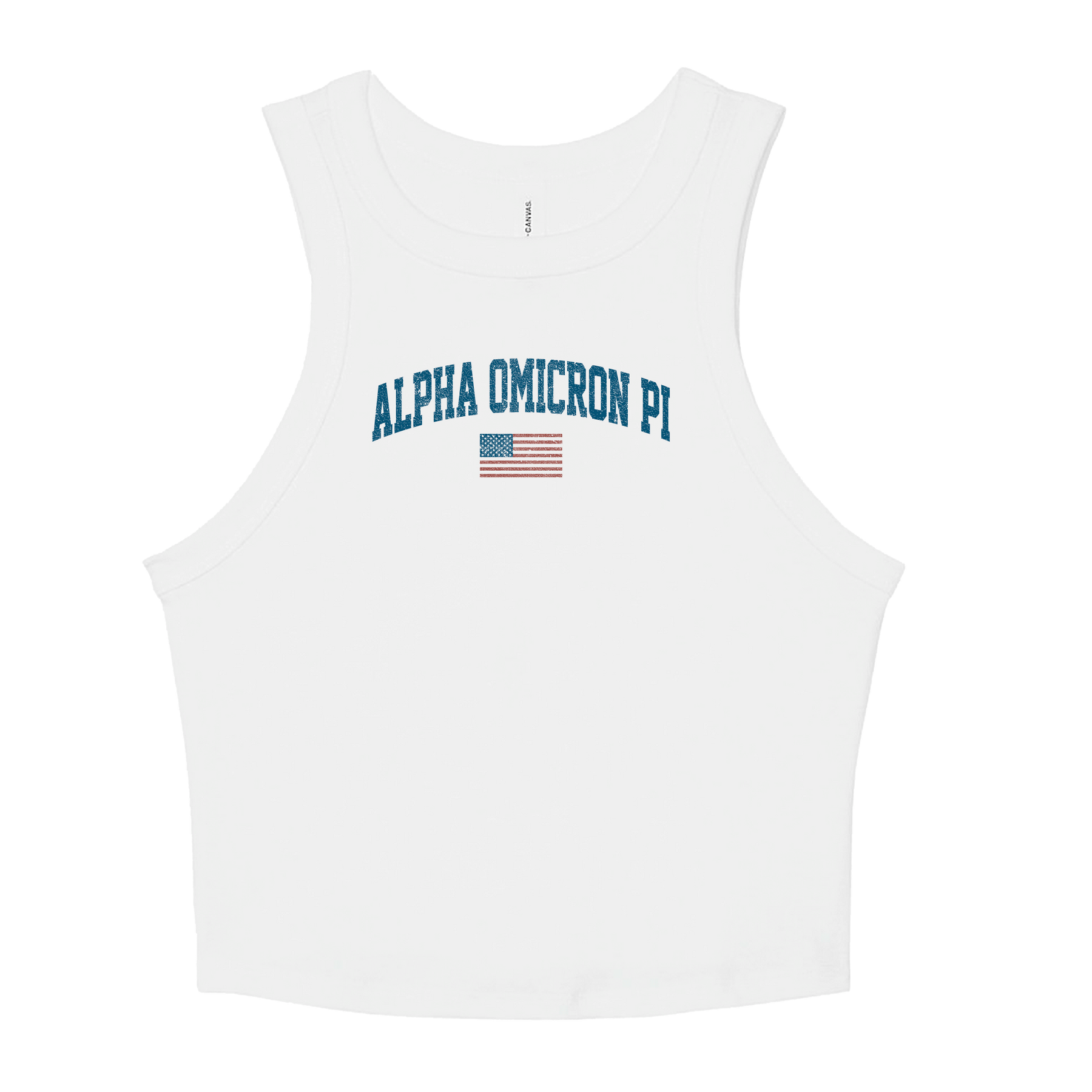 B-Unlimited Greek - Simple American - Alpha Omicron Pi - B+C - 1019 - Ladies Tank Top - Solid White Blend