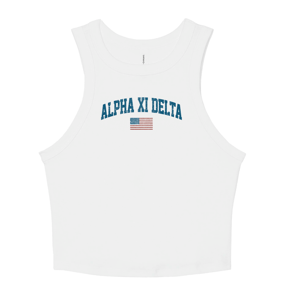 B-Unlimited Greek - Simple American - Alpha Xi Delta - B+C - 1019 - Ladies Tank Top - Solid White Blend