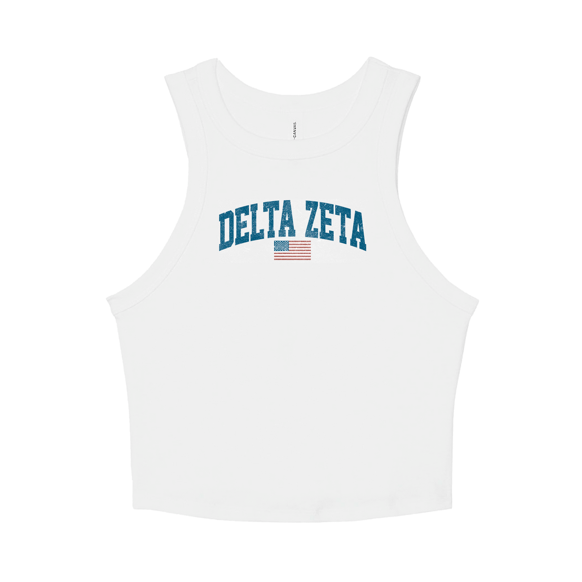 B-Unlimited Greek - Simple American - Delta Zeta - B+C - 1019 - Ladies Tank Top - Solid White Blend