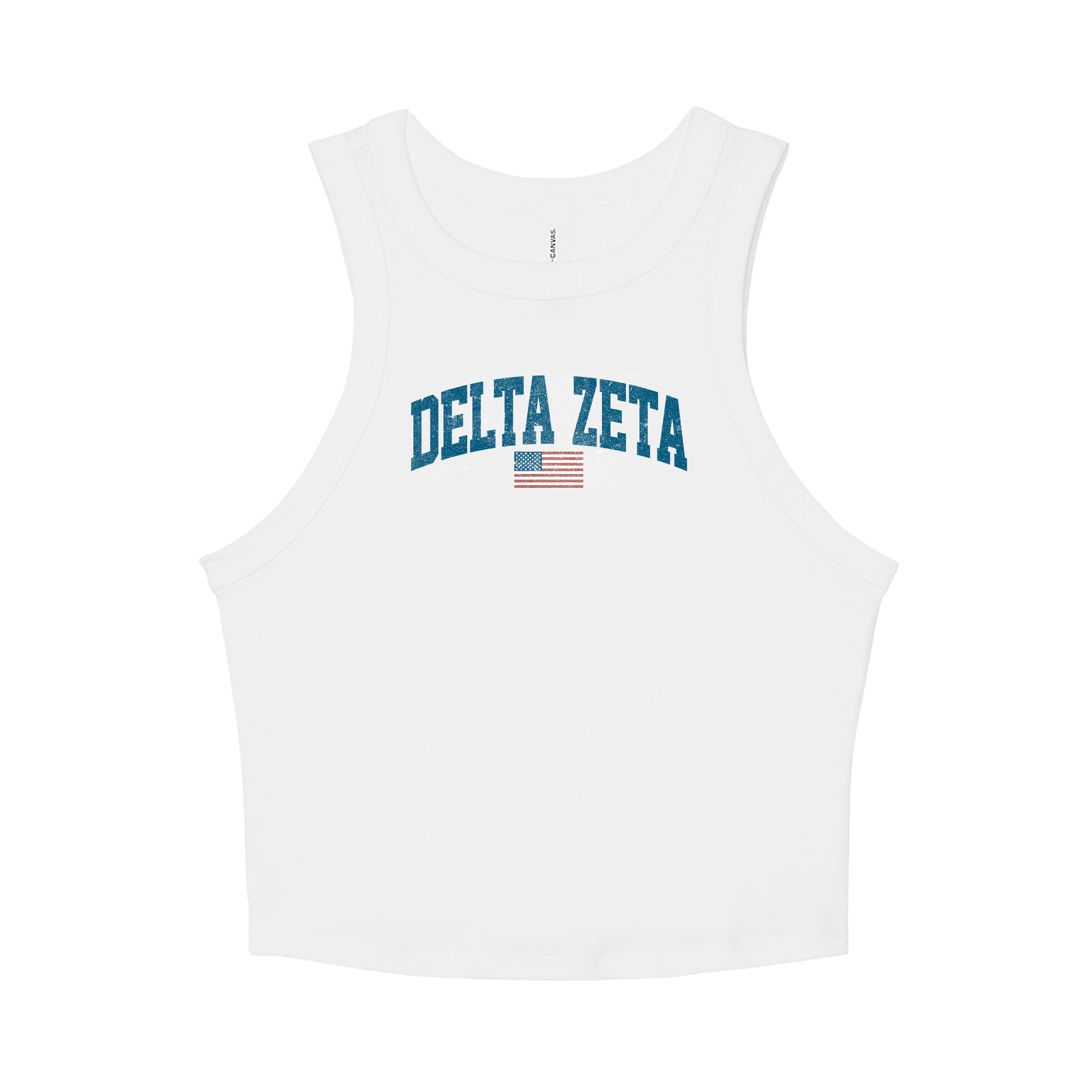 B-Unlimited Greek - Simple American - Delta Zeta - B+C - 1019 - Ladies Tank Top - Solid White Blend