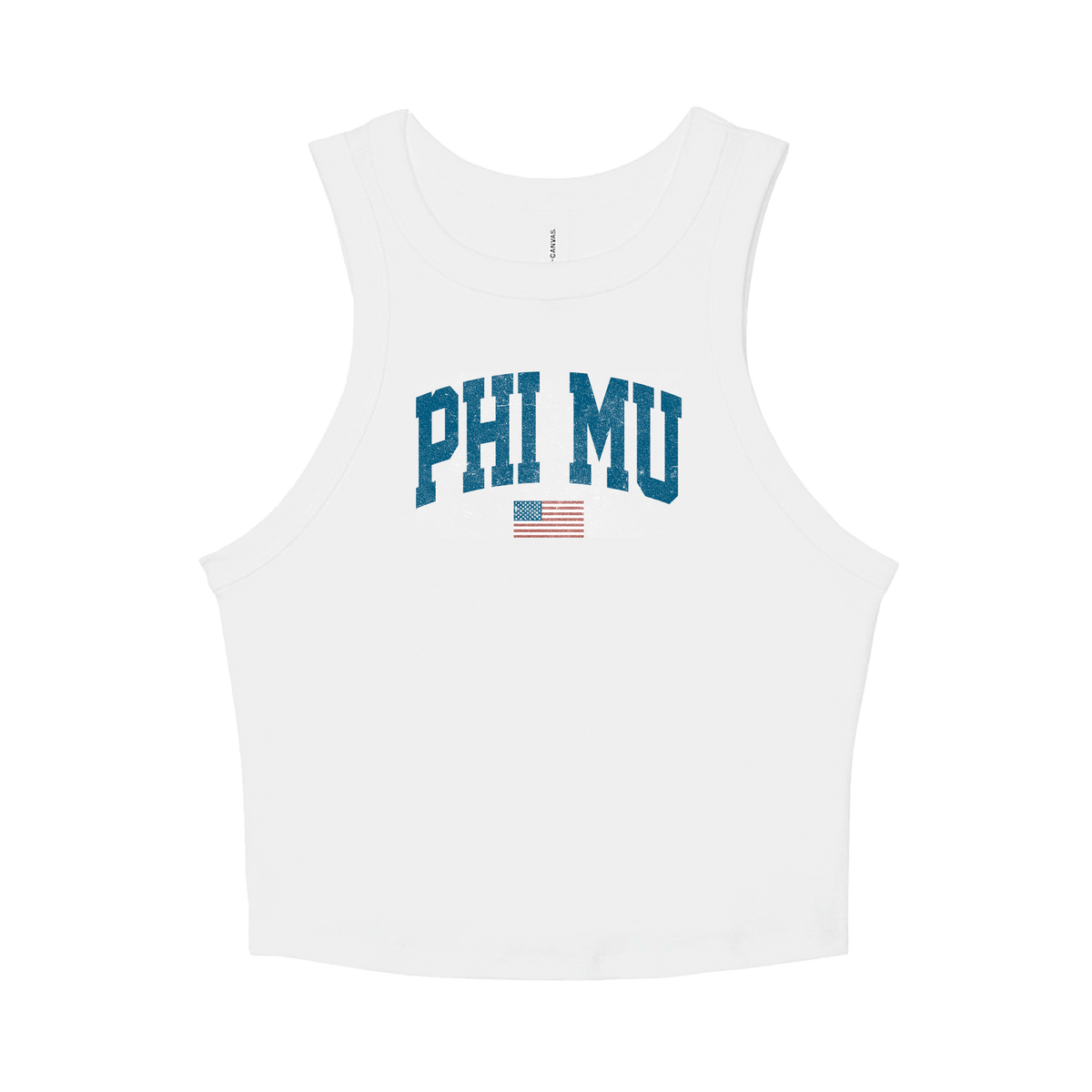 B-Unlimited Greek - Simple American - Phi Mu - B+C - 1019 - Ladies Tank Top - Solid White Blend
