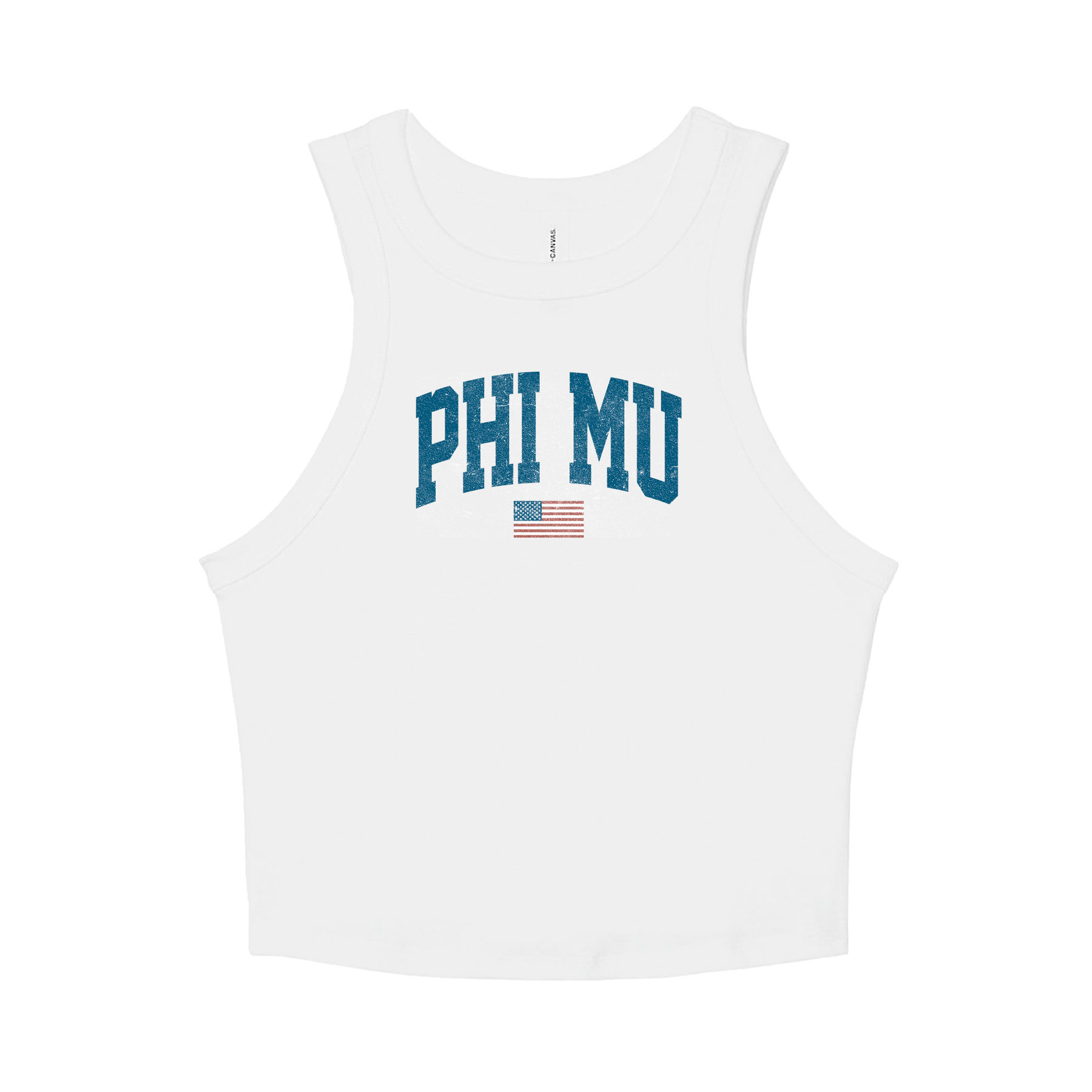 B-Unlimited Greek - Simple American - Phi Mu - B+C - 1019 - Ladies Tank Top - Solid White Blend
