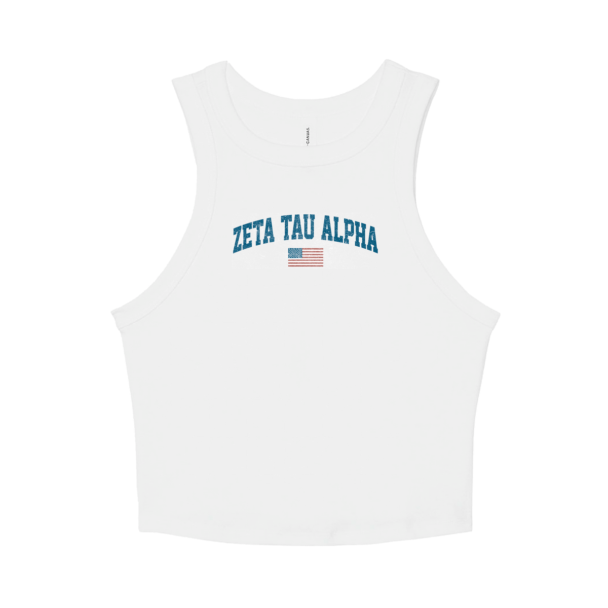 B-Unlimited Greek - Simple American - Zeta Tau Alpha - B+C - 1019 - Ladies Tank Top - Solid White Blend