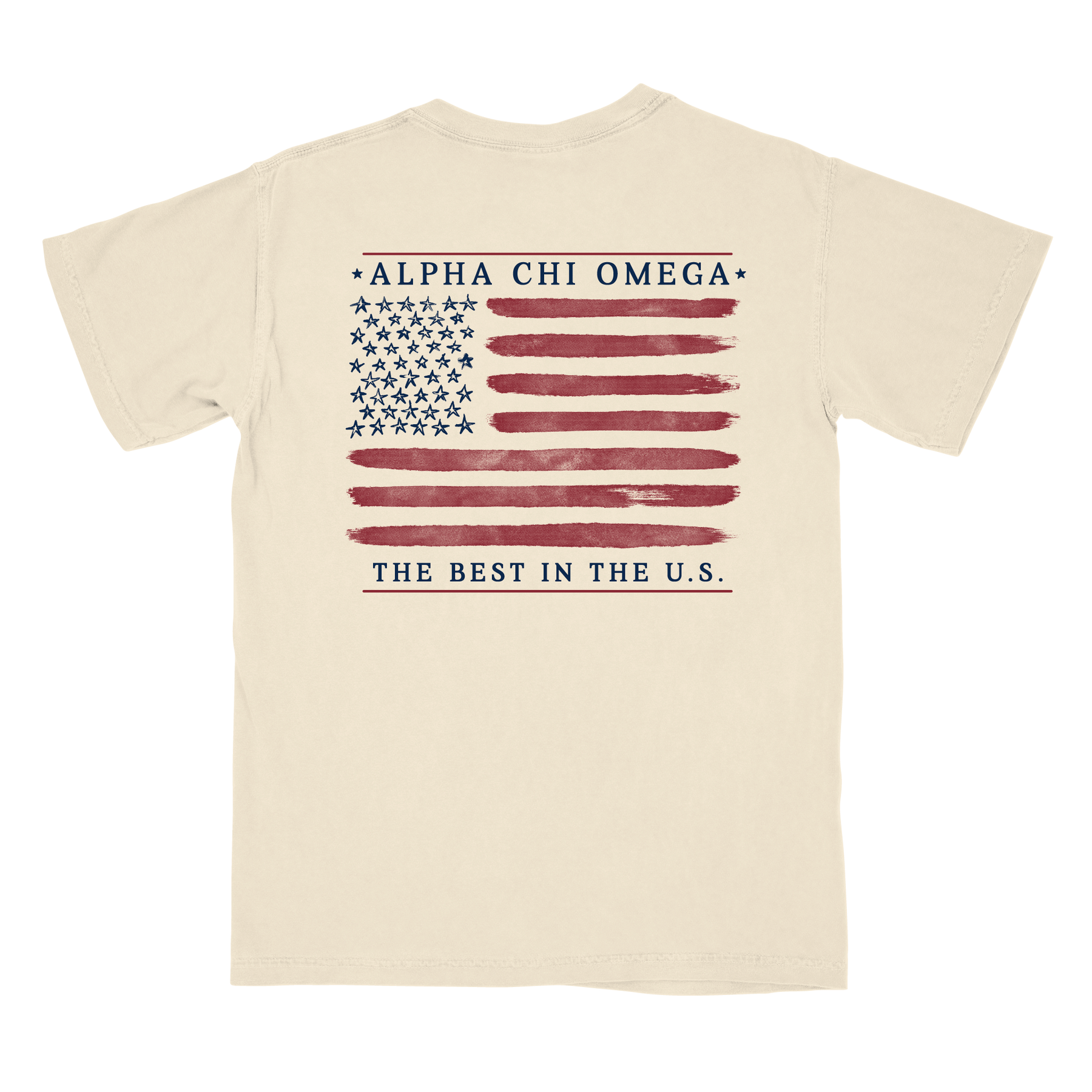 B-Unlimited Greek - A - Red, White, and Blue - Alpha Chi Omega - CC - 6030 - SS Pocket - Ivory