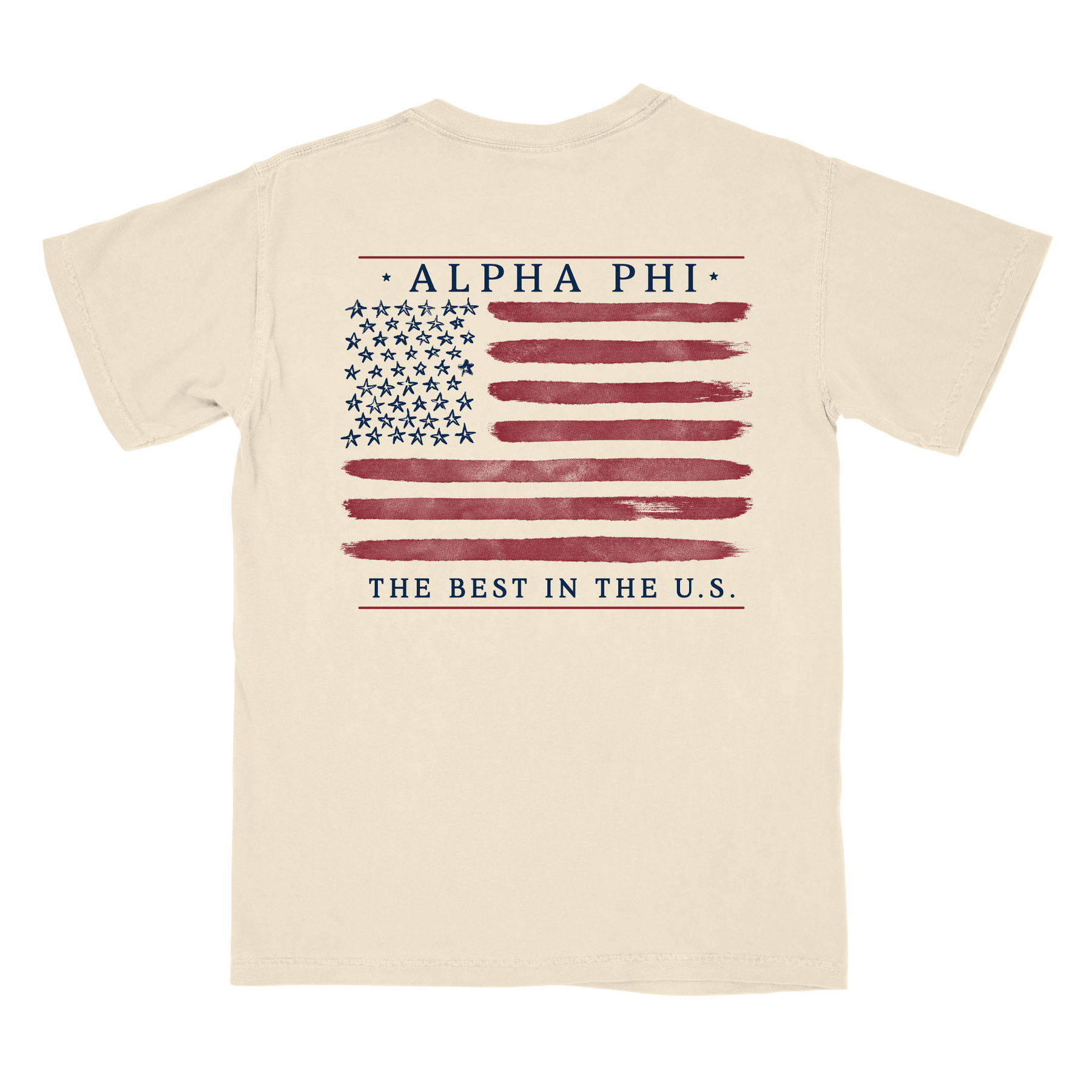 B-Unlimited Greek - Red, White, and Blue - Alpha Phi - CC - 6030 - SS Pocket - Ivory
