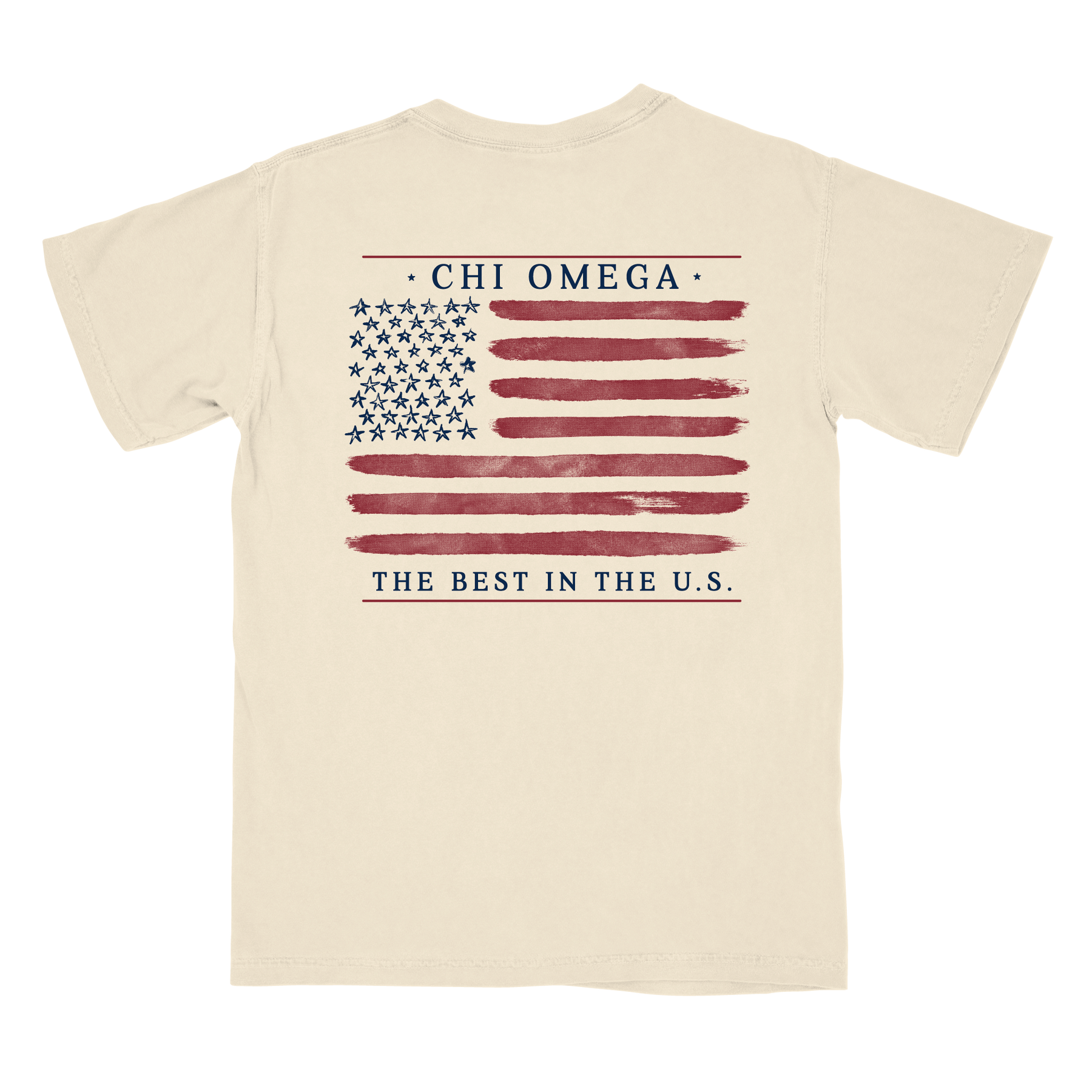 B-Unlimited Greek - Red, White, and Blue - Chi Omega - CC - 6030 - SS Pocket - Ivory