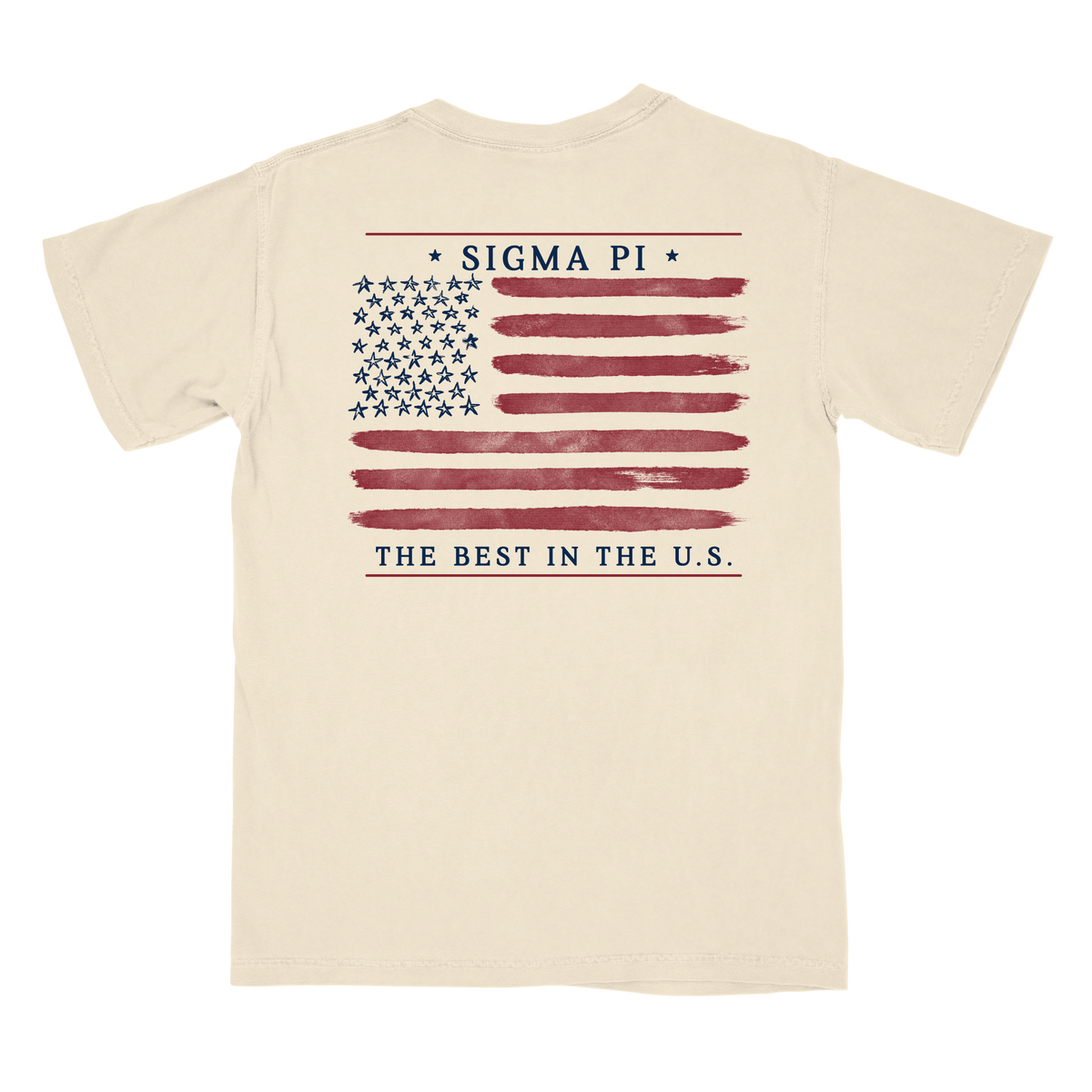 B-Unlimited Greek - - Red, White, and Blue - Sigma Pi - CC - 6030 - SS Pocket - Ivory