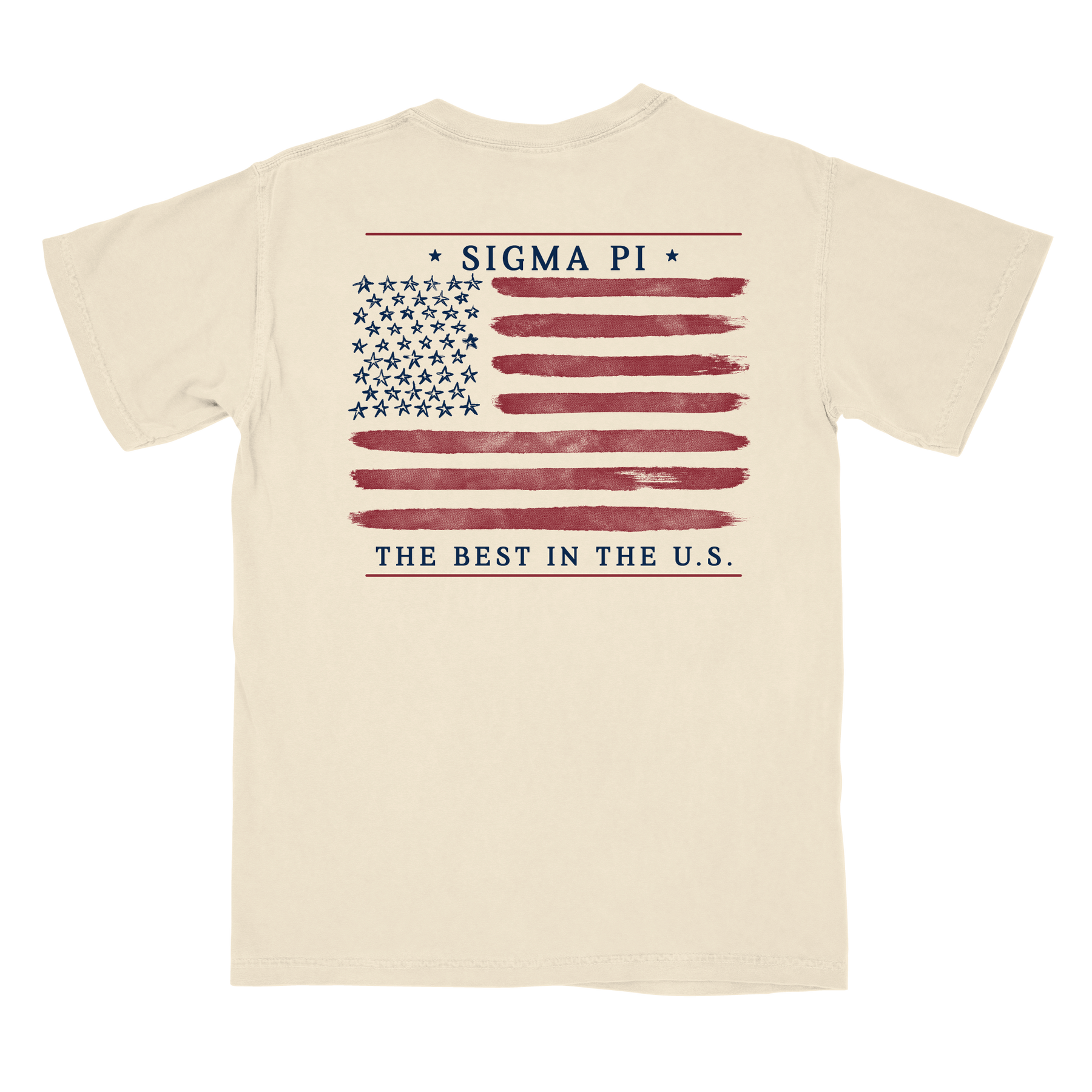 B-Unlimited Greek - - Red, White, and Blue - Sigma Pi - CC - 6030 - SS Pocket - Ivory