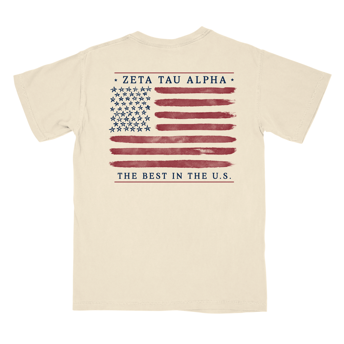 B-Unlimited Greek - Red, White, and Blue - Zeta Tau Alpha - CC - 6030 - SS Pocket - Ivory