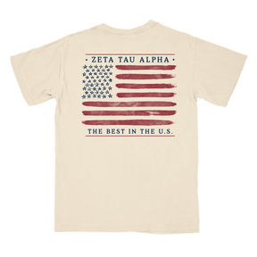 B-Unlimited Greek - Red, White, and Blue - Zeta Tau Alpha - CC - 6030 - SS Pocket - Ivory