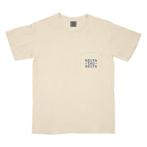 B-Unlimited Greek - Red, White, and Blue - Delta Tau Delta - CC - 6030 - SS Pocket - Ivory