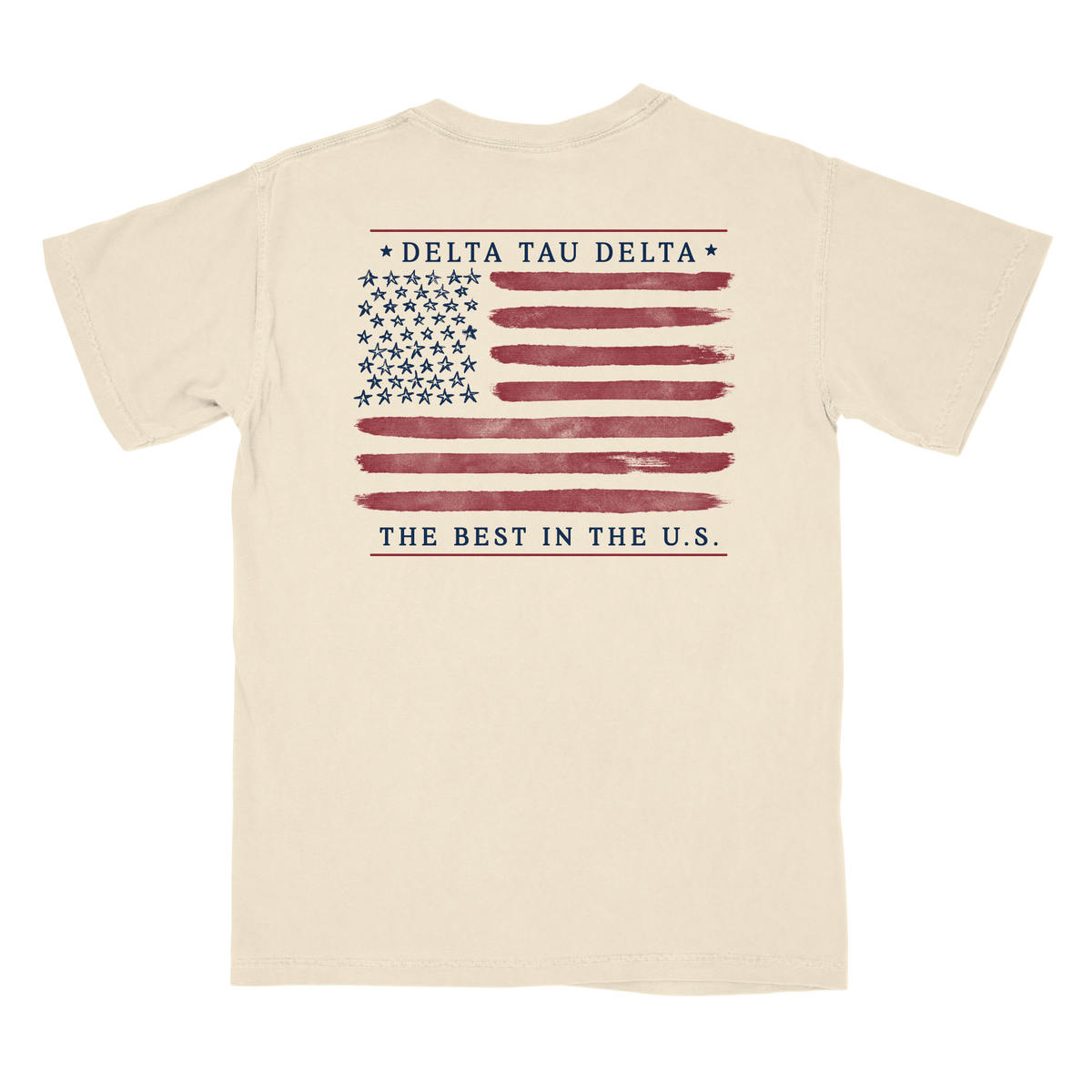 B-Unlimited Greek - Red, White, and Blue - Delta Tau Delta - CC - 6030 - SS Pocket - Ivory