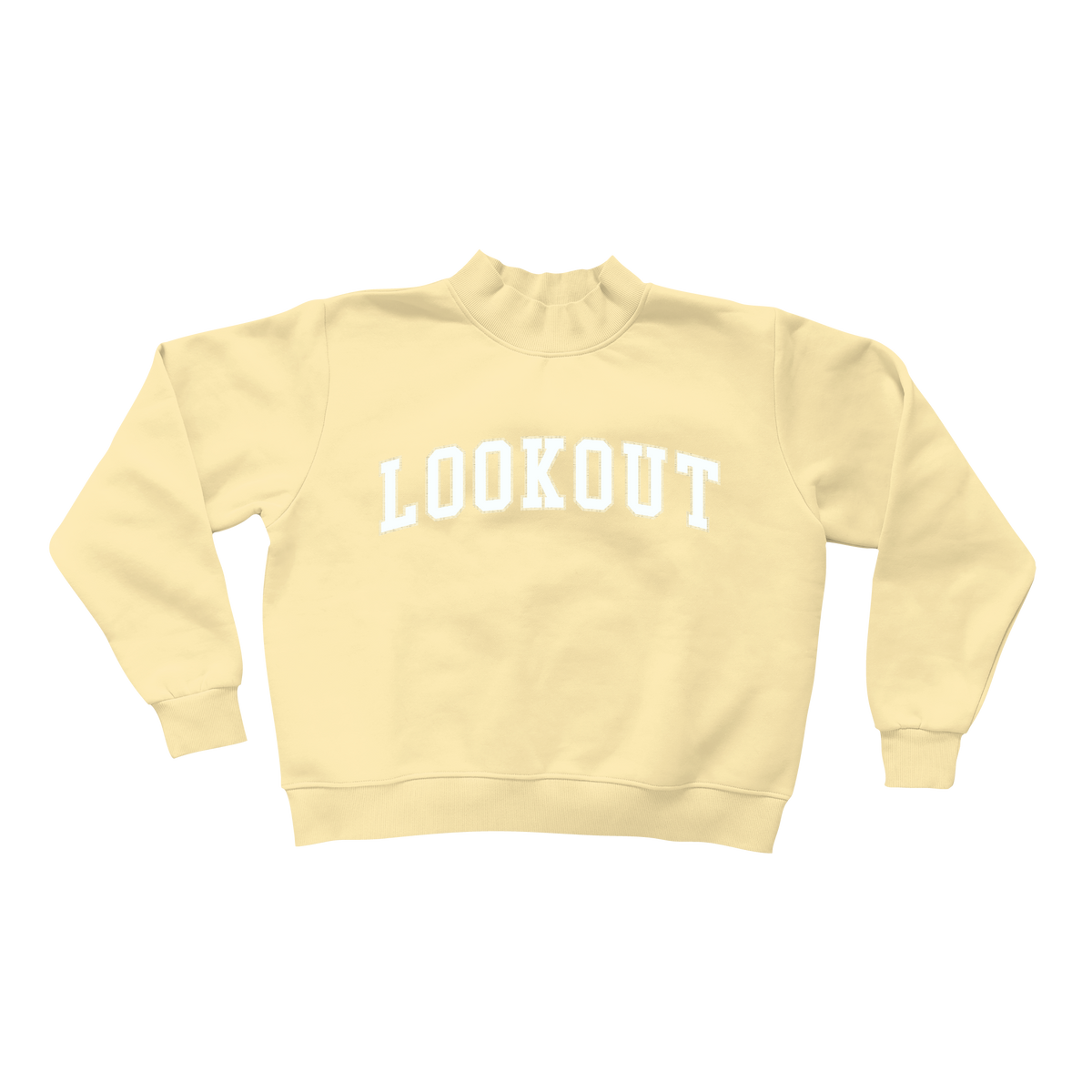 Lookout Mountain School - Mockneck Sweatshirt - Tap Stitch - WW0004-P001-V2 - Mockneck Crewneck Sweatshirt - Yellow