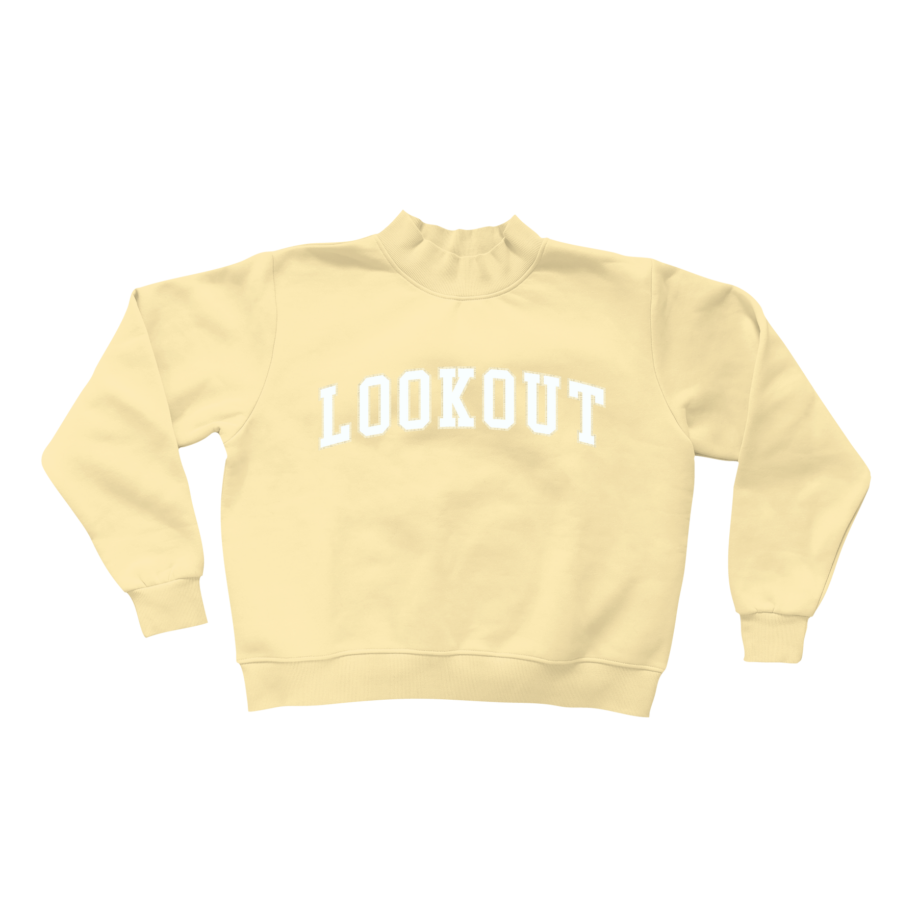 Lookout Mountain School - Mockneck Sweatshirt - Tap Stitch - WW0004-P001-V2 - Mockneck Crewneck Sweatshirt - Yellow