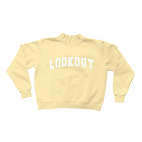 Lookout Mountain School - Mockneck Sweatshirt - Tap Stitch - WW0004-P001-V2 - Mockneck Crewneck Sweatshirt - Yellow