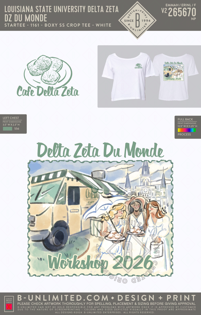 Louisiana State University Delta Zeta - DZ Du Monde - Star Tee - 1161SR - SS Crew - White