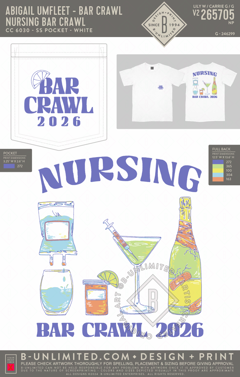 Abigail Umfleet - Bar Crawl - Nursing Bar Crawl - CC - 6030 - SS Pocket - White