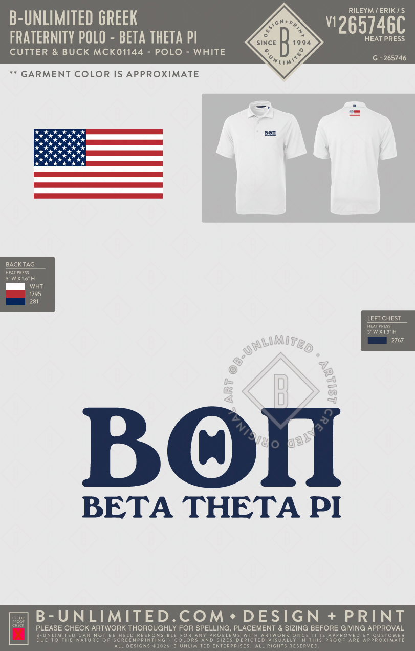 B-Unlimited Greek - Fraternity Polo - Beta Theta Pi