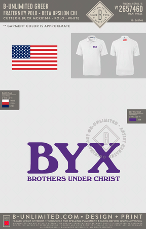 B-Unlimited Greek - Fraternity Polo - Beta Upsilon Chi