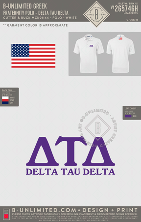 B-Unlimited Greek - Fraternity Polo - Delta Tau Delta
