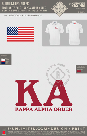 B-Unlimited Greek - Fraternity Polo - Kappa Alpha Order