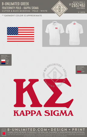 B-Unlimited Greek - Fraternity Polo - Kappa Sigma